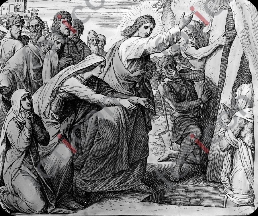 Die Auferweckung des Lazarus | The Raising of Lazarus - Foto foticon-simon-043-sw-035.jpg | foticon.de - Bilddatenbank für Motive aus Geschichte und Kultur